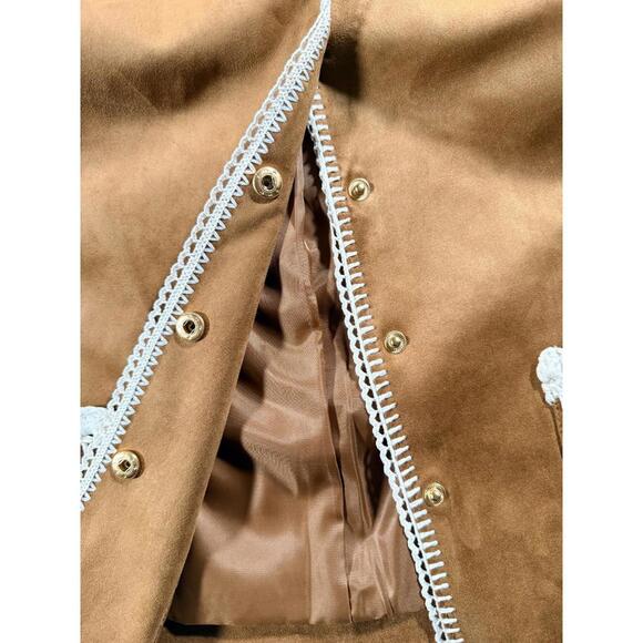 NWT Bagatelle Collection Crochet Trim Jacket Caramel Size XS - Picture 5 of 12